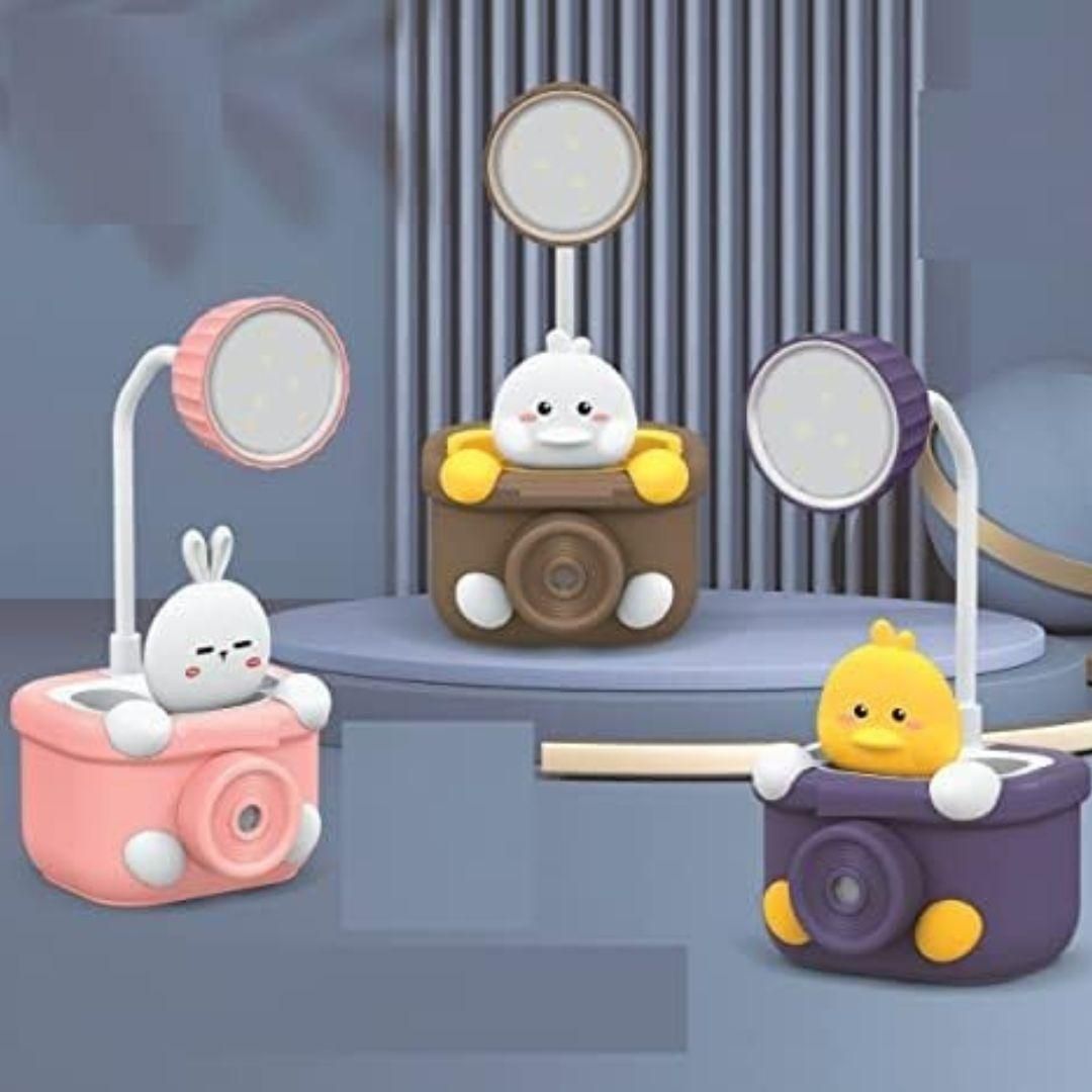 3-in-1 Kids LED Table Lamp with Pen Holder & Sharpener – Cute Cartoon Night Light