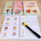 Magic Practice Copybook Set for Kids (4 Books + 20 Refills + 2 Pens + 2 Grips) New