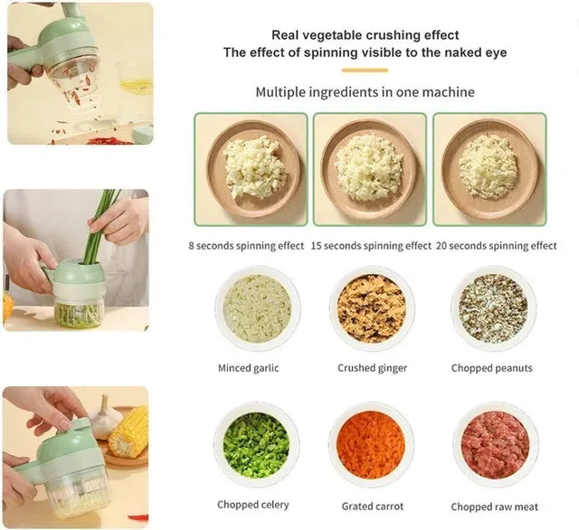4 in 1 Portable Electric Vegetable Cutter Set.