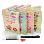 Magic Practice Copybook Set for Kids (4 Books + 20 Refills + 2 Pens + 2 Grips) New