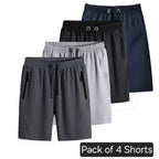 Combo of 4 Men's Premium Stretchable Cotton Shorts – Soft, Breathable & Perfect Fit