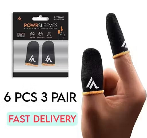 6pcs Pro Gaming Finger Sleeves – Sweat-Proof & Smooth Touch for PUBG, Free Fire, BGMI