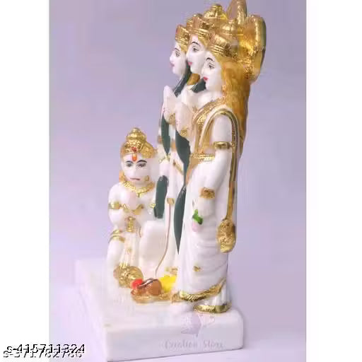 Divine Ram Darbar Statue | Marble Look Resin Idol for Home Temple