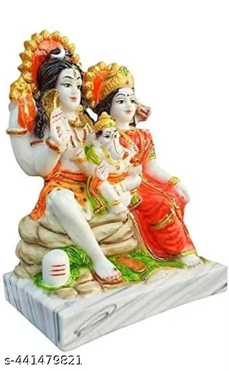 Divine Shiv Parivar Idol | Multi-Color Resin Statue for Home & Temple