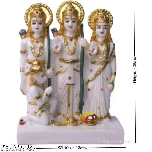 Divine Ram Darbar Statue | Marble Look Resin Idol for Home Temple