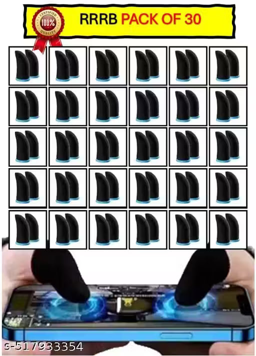 30-Pack Pro Gaming Finger Sleeves – Anti-Sweat, Ultra Responsive Touch for PUBG, BGMI, Free Fire