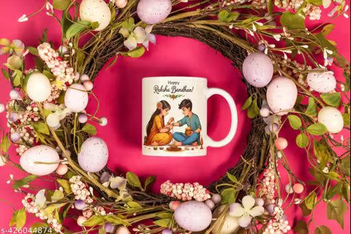 Divine Rakhi Combo Gift for Bhai | Om Trishul Rakhi, Mug, Card & Roli Chawal